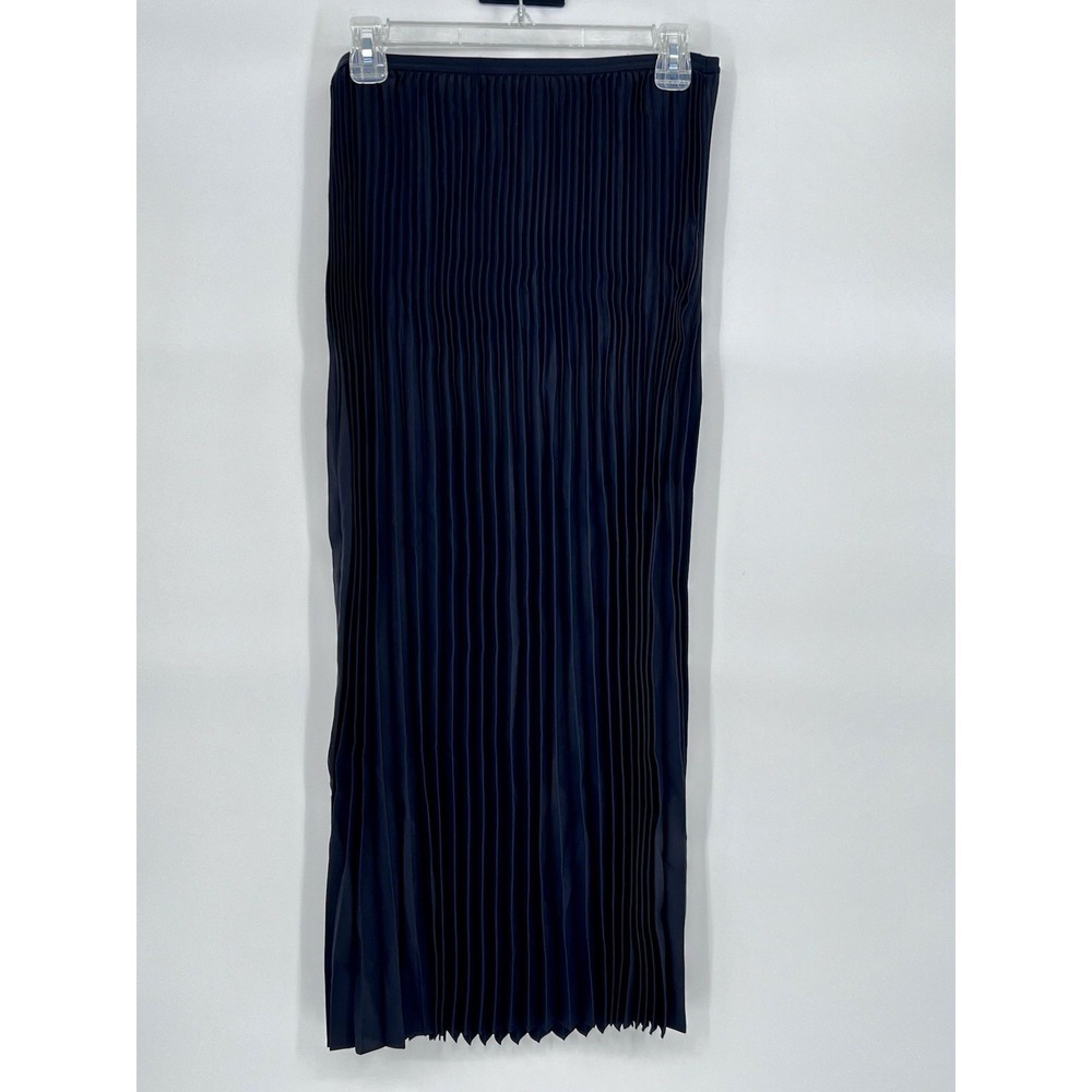 NWT Eileen Fisher Black Wool Silk Pleated Maxi Skirt Small NEW $328 Career